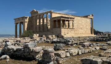Ruins of an ancient temple with columns.