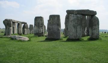 Stonehenge, a prehistoric monument of standing stones.