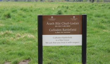Sign for Culloden Battlefield, a historical war grave.
