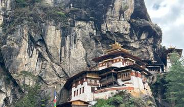 Tiger's Nest Monastery built on a cliffside.