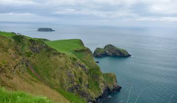Cliffside landscape overlooking the sea.