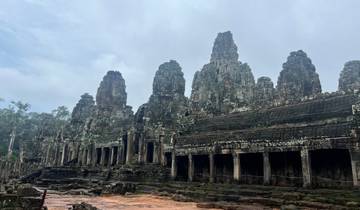 Ancient stone temple with intricate carvings.
