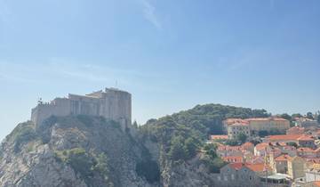 View of Old Town Dubrovnik and fortifications.