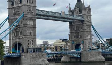 Tower Bridge in London over the River Thames.
