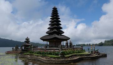 A traditional Balinese temple on water.