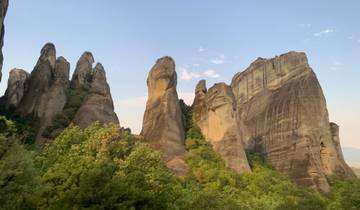 Striking rock formations reaching up to the sky.