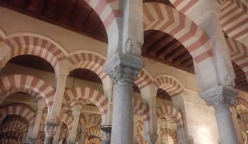 Archways with striped red and white design.