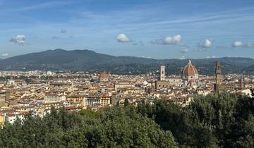 Panoramic view of Florence with iconic dome.