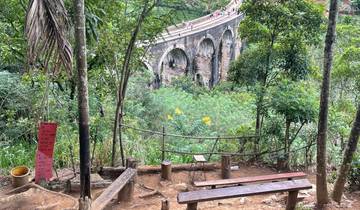 Nine Arch Bridge surrounded by jungle.