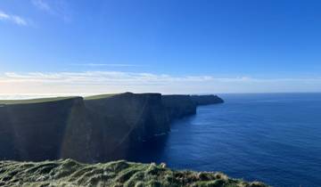 Dramatic cliffs overlooking the sea.