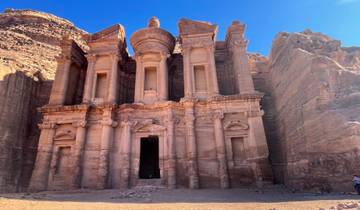 The Monastery at Petra, an ancient structure.