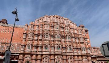 The ornate facade of Hawa Mahal in Jaipur.
