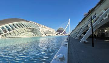 Modern architecture of the City of Arts and Sciences in Valencia.
