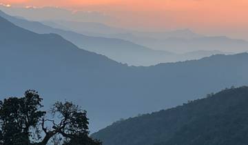 Beautiful layers of mountains during sunset.