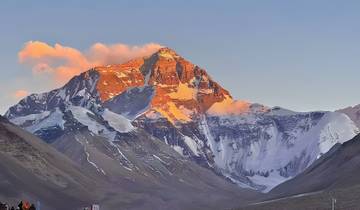 Majestic view of Mount Everest at sunset.