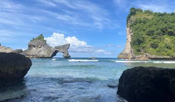 Coastal landscape with cliffs and ocean views.