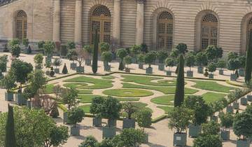 Elegant garden with manicured hedges and pathways