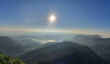 A stunning view of sunrise over mountains.