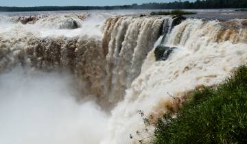 Powerful waterfalls crashing down a gorge.