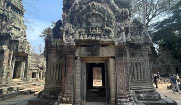 Ancient stone entrance with intricate carvings.