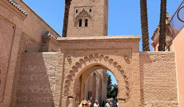 Tourist exploring an ancient Moroccan site.