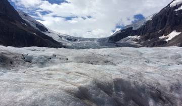 Glacier with rugged snow and ice.