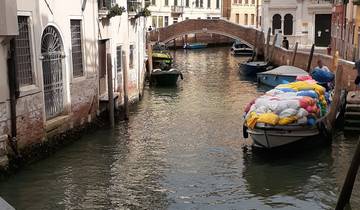 Canal view with boats and historic buildings