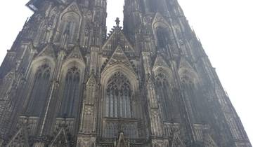 Gothic cathedral facade with intricate details.