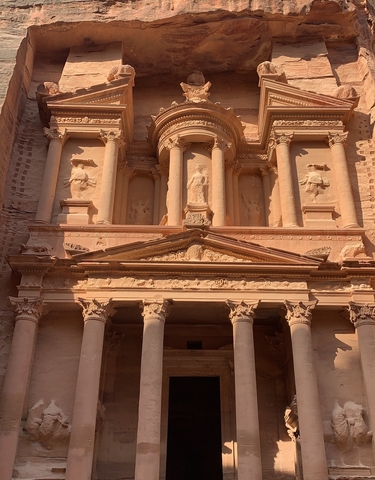 Facade of the Treasury at Petra.