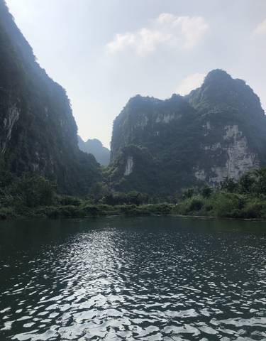 Scenic view of Ninh Binh's karst landscape.