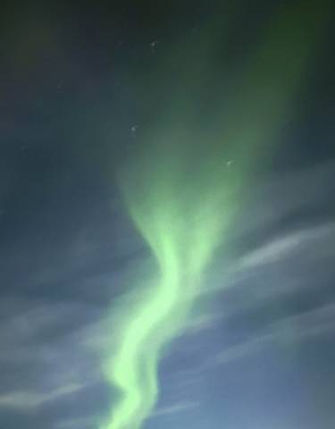 Northern lights in the night sky.