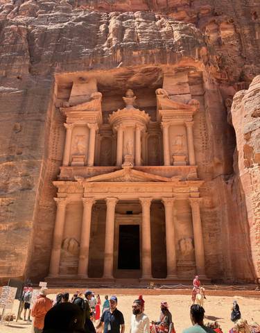 The iconic facade of the Treasury at Petra.
