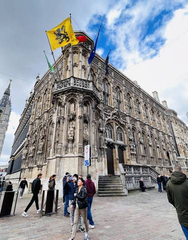 Ornate Gothic building facade.