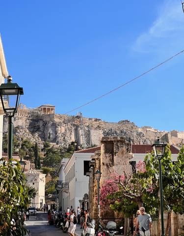 View of the Acropolis from the street.