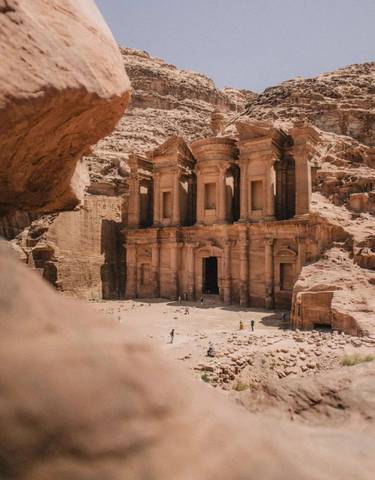 Ancient rock-carved building at Petra.