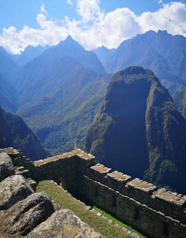 View of the mountains at Machu Picchu.