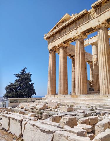 Close-up of ancient architectural columns.