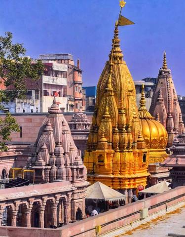 Golden temple structure surrounded by other temples.