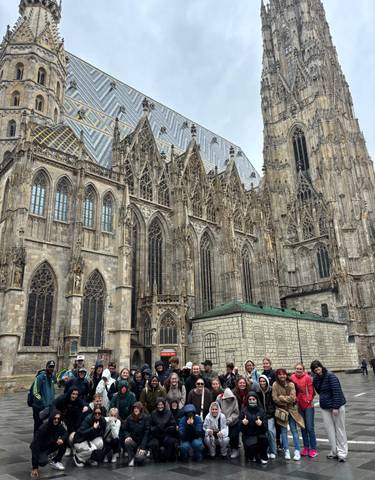 Gothic cathedral facade with intricate detail