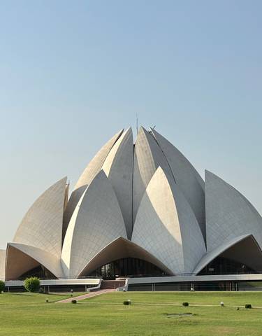 The Lotus Temple with its distinct petal architecture.