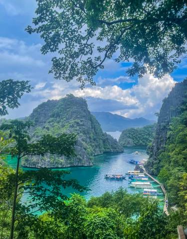 Scenic view of limestone cliffs and a bay.
