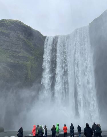 Massive waterfall cascading over cliffs.