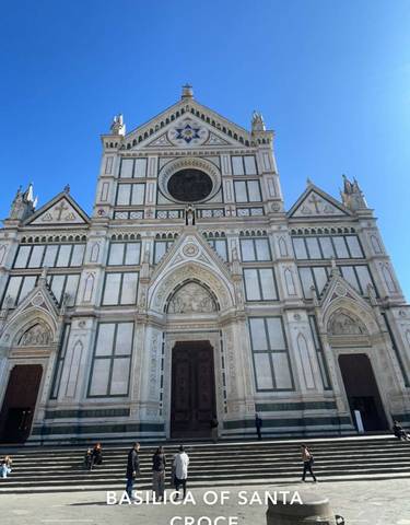 Facade of the Santa Croce Church in Florence, Italy.