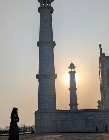 Silhouette of minarets with sunset.