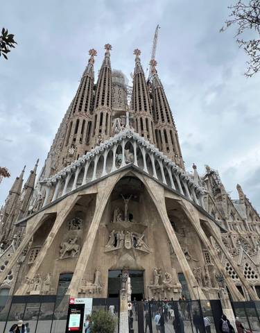 View of the Sagrada Familia in Barcelona.