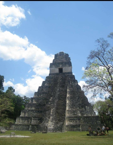 Mayan ruin pyramid at Tikal, Guatemala.