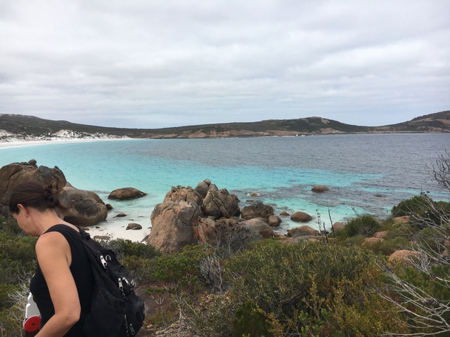 Scenic view of a rocky coastline with clear blue waters.