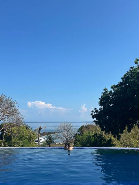 Infinity pool overlooking the sea.