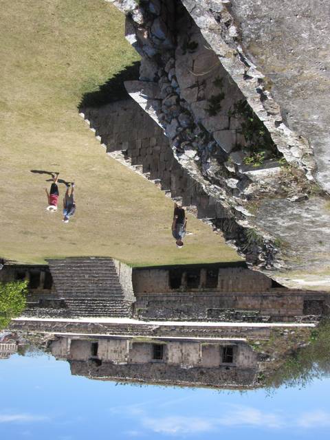 Tourists exploring ancient ruins
