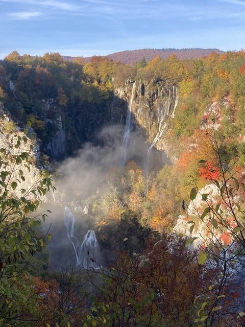       Waterfall at Plitvice Lakes National Park.
  